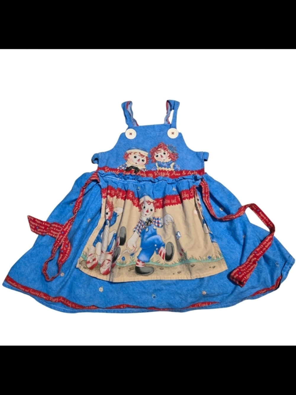 Vintage Raggedy Ann & Andy Apron Dress Pinafore